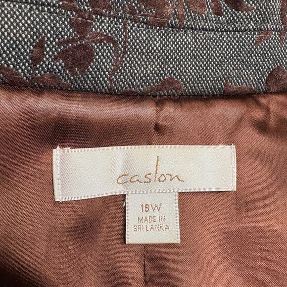 Caslon Size 18W Blazer Jacket Velvet Flocked Floral Indie Whimsigoth Dark Fairy - Picture 7 of 13